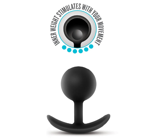 Анальный плаг Blush с внутренним шариком Adventures Platinum Silicone Vibra