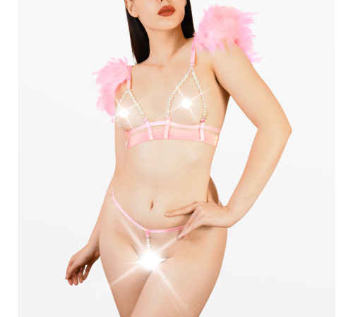 Сексуальний комплект білизни Angel, розмір L-2XL, колір Рожевий