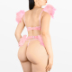 Сексуальний комплект білизни Angel, розмір L-2XL, колір Рожевий