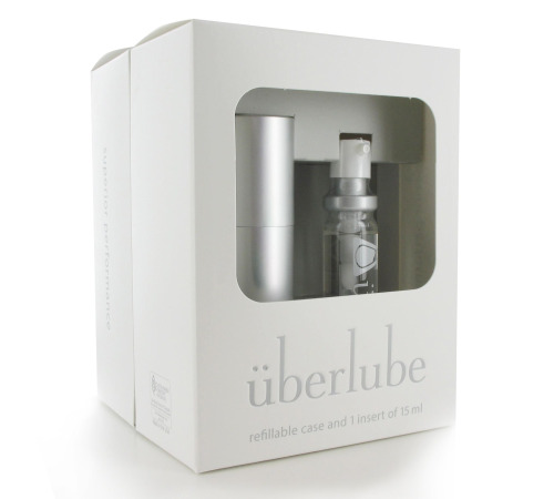 Преміум лубрикант 3в1 на силіконовій основі Uberlube Good-to-Go Silver (15 мл) + кейс