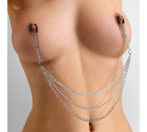 Зажимы для сосков прямой 3 цепочки 