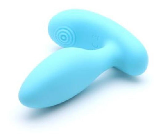 Вібропробка і масажер простати 2в1 KISTOY Gordon Blue з пультом ДК, гнучка ніжка