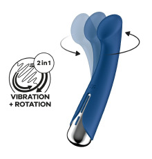Вибратор с ротацией Satisfyer Spinning G-Spot 1 Blue, плоская площадка для стимуляции точки G