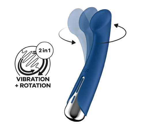 Вибратор с ротацией Satisfyer Spinning G-Spot 1 Blue, плоская площадка для стимуляции точки G