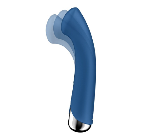 Вибратор с ротацией Satisfyer Spinning G-Spot 1 Blue, плоская площадка для стимуляции точки G