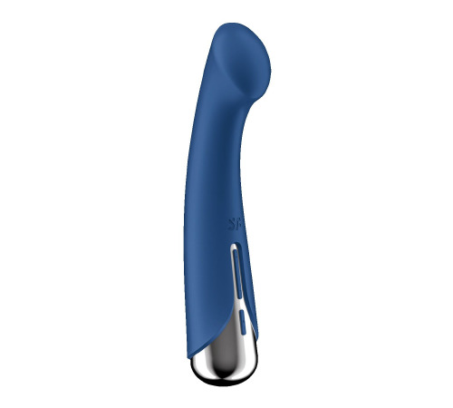 Вибратор с ротацией Satisfyer Spinning G-Spot 1 Blue, плоская площадка для стимуляции точки G