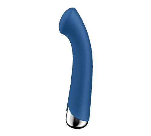 Вибратор с ротацией Satisfyer Spinning G-Spot 1 Blue, плоская площадка для стимуляции точки G