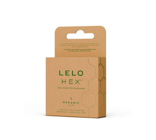 Презервативы LELO HEX Condoms Organic 3 Pack, тонкие и суперпрочные