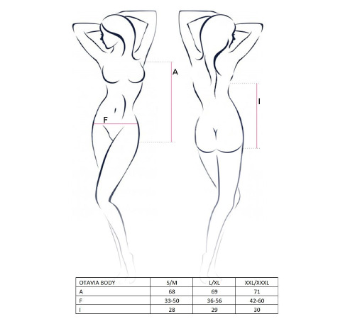 Боди монокини с глубоким декольте OTAVIA BODY black S/M - Passion