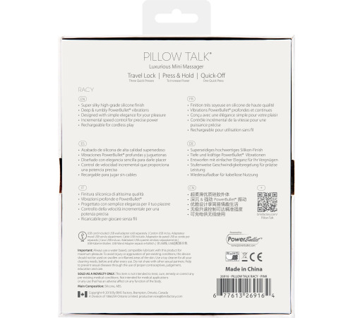 Розкішний вібратор Pillow Talk - Racy Pink з кристалом Сваровські для точки G, подарункове паковання