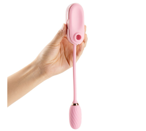 Вакуумний кліторальний стимулятор Otouch Louis Vibrate Pink з віброяйцем, у кейсі