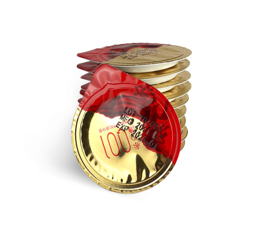 Ультратонкі презервативи OLO c пролонгує ефектом (10шт) (золотисті нові)