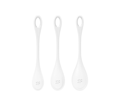 Набор йони бусин Satisfyer Yoni Power 1 White, диаметр 2-2,5-3см, вес 22-46-74г