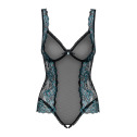 Сетчатое боди на косточках Obsessive Amanta teddy L/XL, черное, с доступом