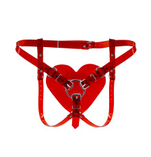 Трусики Сердце для страпона Feral Feelings - Hearts Strap-on Belt Red Trasparent