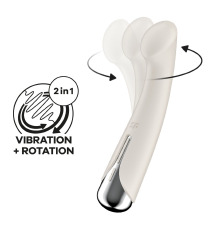 Вибратор с ротацией Satisfyer Spinning G-Spot 1 Beige, плоская площадка для стимуляции точки G