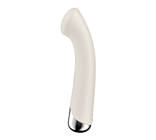 Вибратор с ротацией Satisfyer Spinning G-Spot 1 Beige, плоская площадка для стимуляции точки G