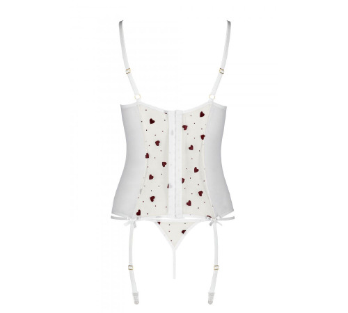 Корсет з підв'язками + стрінги LOVELIA CORSET white S/M - Passion