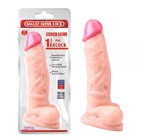 Фалоімітатор з яєчками на присосці Ballsy super cock 10.4 Chisa