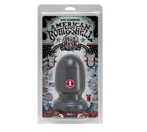 Анальна пробка для фістінгу Doc Johnson American Bombshell - Shell Shock S Gun Metal, діаметр 7,4 см