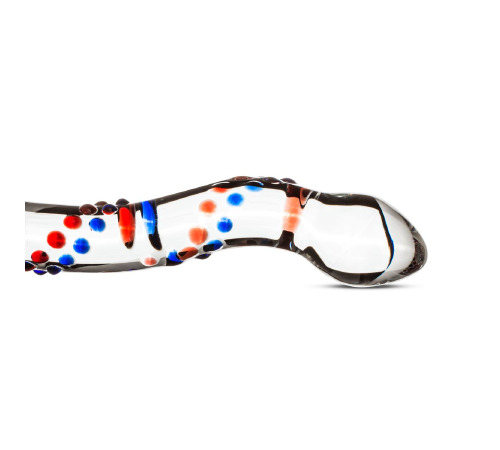 Стеклянный дилдо с изгибами и рисунком Gildo Glass Dildo No. 3