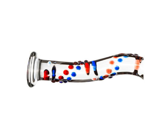 Стеклянный дилдо с изгибами и рисунком Gildo Glass Dildo No. 3