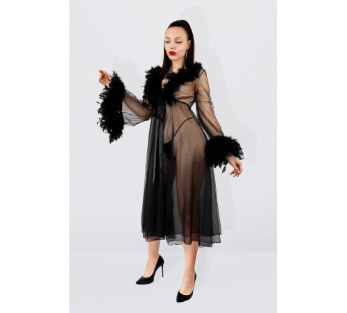 Сексуальний халат з пір'ям Ельвіра