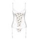 Корсет з підв'язками + стрінги LOVELIA CORSET white XXL/XXXL - Passion