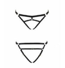 Трусики стринги из стреп KELIS THONG black S/M - Passion Exclusive