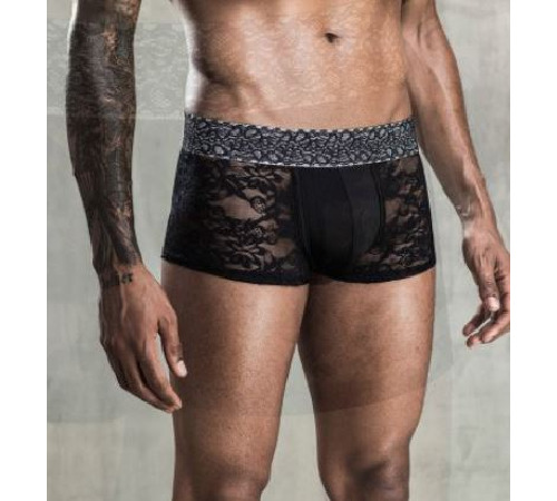 Мужские кружевные трусы боксеры, One Size Black