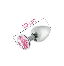Анальна пробка MAI METAL PLUG WITH STONE, L SILVER