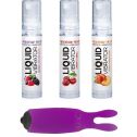 Набор из 3-х вкусов стимулирующего лубриканта Amoreane Med (3х10мл) и вибропули Adrien Lastic Purple