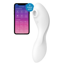 Вакуумный смарт-стимулятор с вибрацией Satisfyer Curvy Trinity 5 (White), управление со смартфона