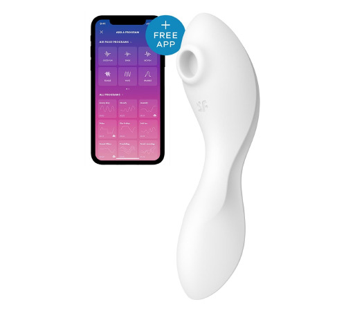 Вакуумный смарт-стимулятор с вибрацией Satisfyer Curvy Trinity 5 (White), управление со смартфона