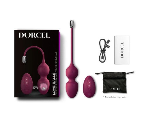 Вагинальные шарики Dorcel LOVE BALLS PLUM, вибрации и движения внутреннего шарика, пульт ДУ