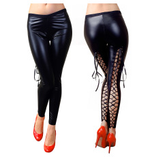 Сексуальные виниловые леггинсы Ингред на шнуровке