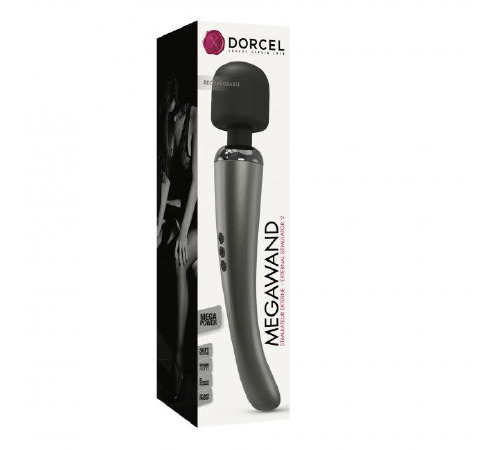 Потужний вібромасажер Dorcel Megawand Chrome Silver який перезаряджається, 160 режимів