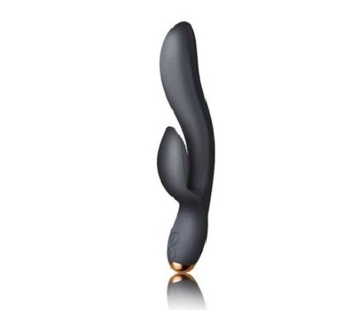 Вибратор-кролик Rocks Off Regala Black для стимуляции точки А, 2 мощных мотора, LED-подсветка