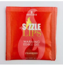 Пробник массажного геля Sensuva - Sizzle Lips Strawberry (6 мл)