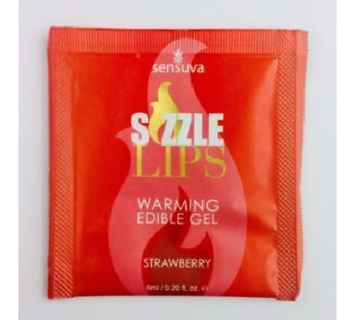 Пробник массажного геля Sensuva - Sizzle Lips Strawberry (6 мл)