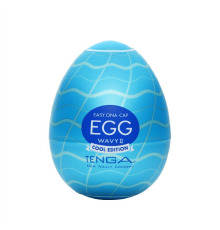 Мастурбатор-яйцо Tenga Egg Wavy II Cool с двойным волнистым рельефом и охлаждающим эффектом