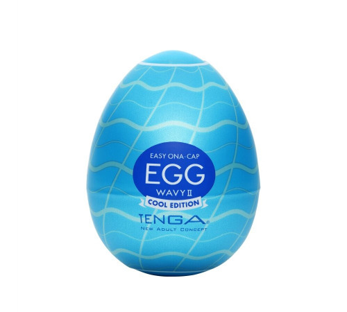 Мастурбатор-яйцо Tenga Egg Wavy II Cool с двойным волнистым рельефом и охлаждающим эффектом