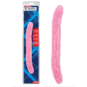 Фаллоимитатор двухсторонний розовый Chisa Hi-Rubber 32,5 см *3,5 см