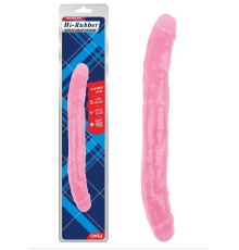 Фаллоимитатор двухсторонний розовый Chisa Hi-Rubber 32,5 см *3,5 см