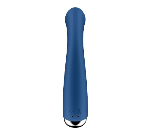 Вибратор с ротацией Satisfyer Spinning G-Spot 1 Blue, плоская площадка для стимуляции точки G