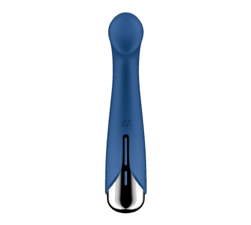 Вибратор с ротацией Satisfyer Spinning G-Spot 1 Blue, плоская площадка для стимуляции точки G