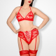 Мереживна білизна Гайра, ліф та трусики, розмір XS-M, колір Червоний