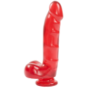 Фаллоимитатор Doc Johnson Jelly Jewels Cock & Balls Red, диаметр 3,6см, антибактериальный ПВХ