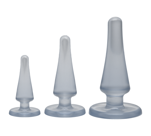 Набір анальних пробок Doc Johnson Crystal Jellies Anal - Clear, макс. діаметр 2см - 3 см - 4 см