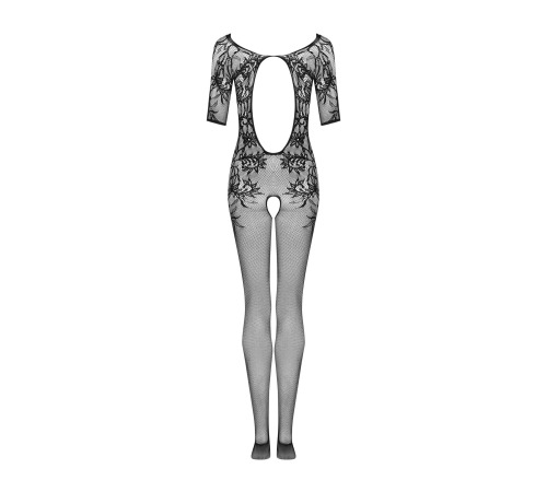 Сетчатый бодистокинг с цветочным рисунком Obsessive Bodystocking F238 S/M/L, black, с доступом